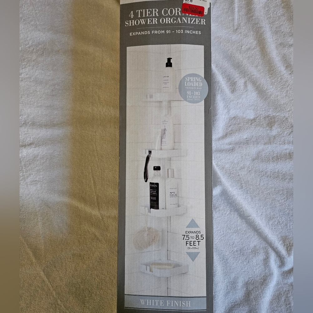 NWT 4-Tier Corner Shower Organizer - White